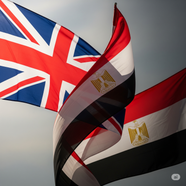 UK and Egyptian flag UK and Egypt